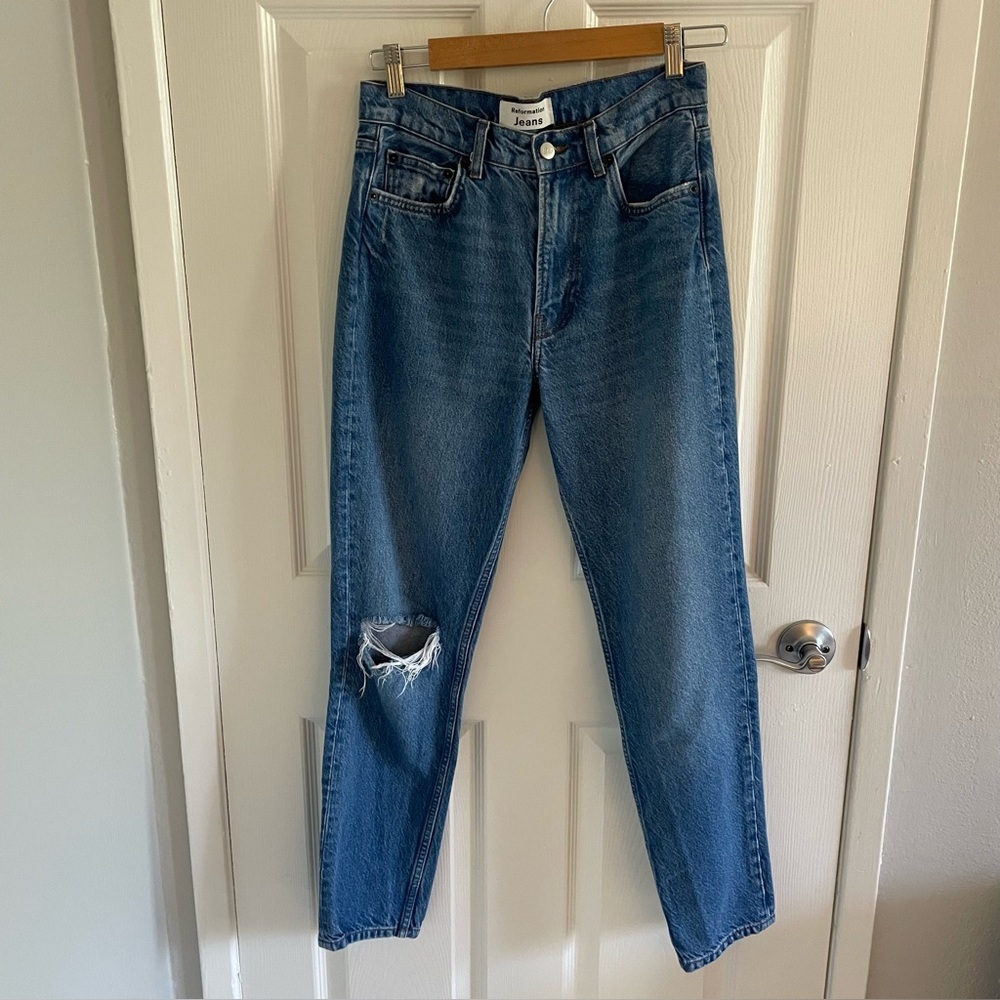 Reformation Julia High Cigarette Jean Sonoma Destroyed Size 26